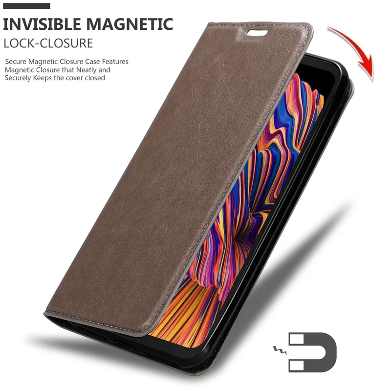 Cadorabo Hülle kompatibel mit Samsung Galaxy XCover PRO Schutzhülle mit Magnetverschluss, Standfunktion und Kartenfach
