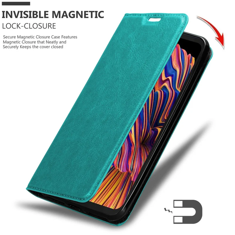 Cadorabo Hülle kompatibel mit Samsung Galaxy XCover PRO Schutzhülle mit Magnetverschluss, Standfunktion und Kartenfach