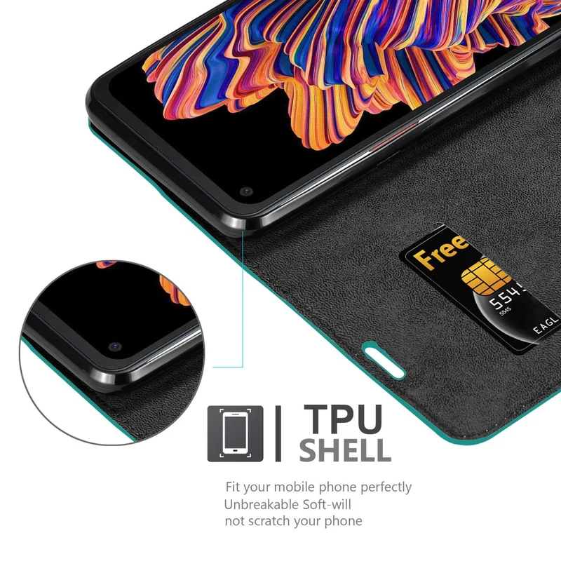 Cadorabo Hülle kompatibel mit Samsung Galaxy XCover PRO Schutzhülle mit Magnetverschluss, Standfunktion und Kartenfach