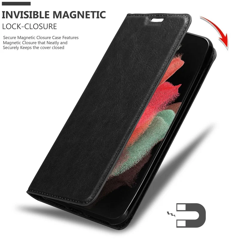 Cadorabo Hülle kompatibel mit Samsung Galaxy S22 ULTRA Schutzhülle mit Magnetverschluss, Standfunktion und Kartenfach