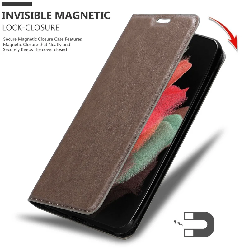 Cadorabo Hülle kompatibel mit Samsung Galaxy S22 ULTRA Schutzhülle mit Magnetverschluss, Standfunktion und Kartenfach