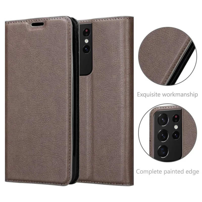 Cadorabo Hülle kompatibel mit Samsung Galaxy S22 ULTRA Schutzhülle mit Magnetverschluss, Standfunktion und Kartenfach