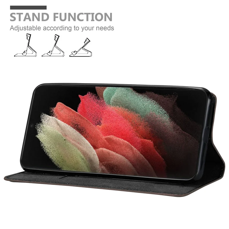 Cadorabo Hülle kompatibel mit Samsung Galaxy S22 ULTRA Schutzhülle mit Magnetverschluss, Standfunktion und Kartenfach
