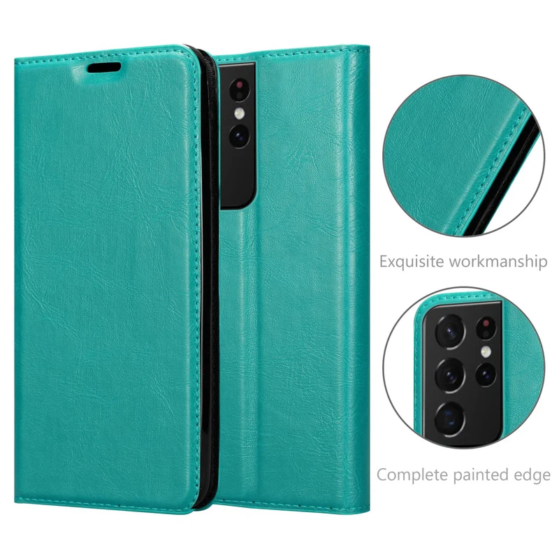 Cadorabo Hülle kompatibel mit Samsung Galaxy S22 ULTRA Schutzhülle mit Magnetverschluss, Standfunktion und Kartenfach