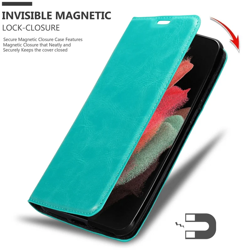 Cadorabo Hülle kompatibel mit Samsung Galaxy S22 ULTRA Schutzhülle mit Magnetverschluss, Standfunktion und Kartenfach