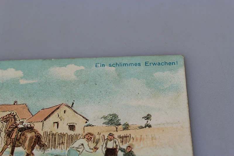 Satirische Postkarte aus dem 1. Weltkrieg