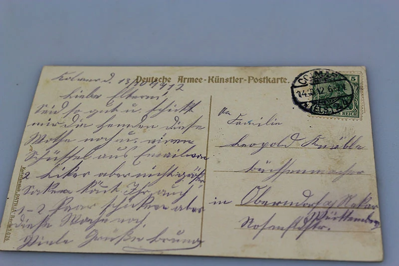 Satirische Postkarte aus dem 1. Weltkrieg