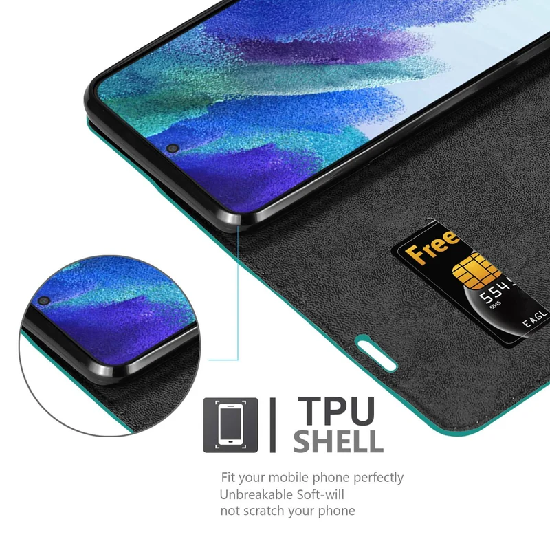 Cadorabo Hülle kompatibel mit Samsung Galaxy S22 PLUS Schutzhülle mit Magnetverschluss, Standfunktion und Kartenfach