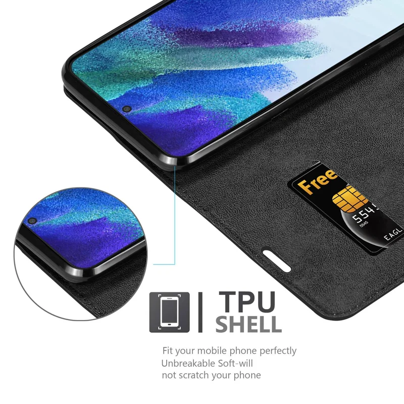 Cadorabo Hülle kompatibel mit Samsung Galaxy S22 Schutzhülle mit Magnetverschluss, Standfunktion und Kartenfach