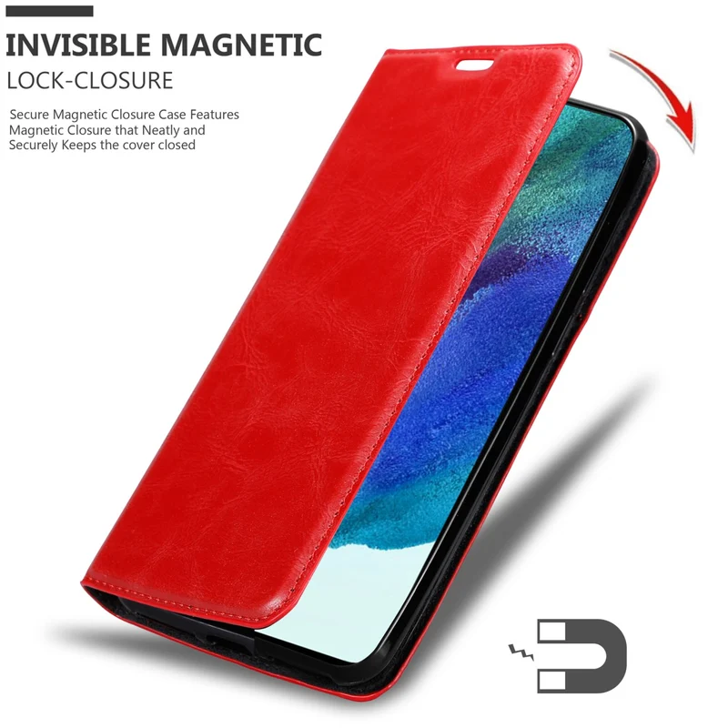 Cadorabo Hülle kompatibel mit Samsung Galaxy S22 Schutzhülle mit Magnetverschluss, Standfunktion und Kartenfach