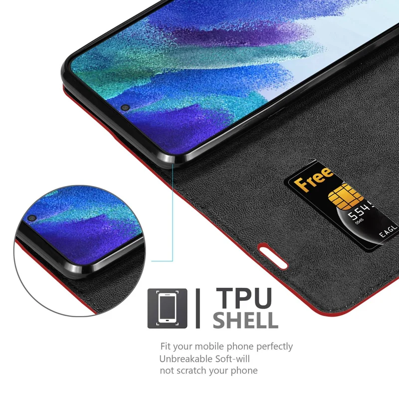 Cadorabo Hülle kompatibel mit Samsung Galaxy S22 Schutzhülle mit Magnetverschluss, Standfunktion und Kartenfach