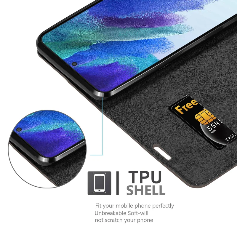Cadorabo Hülle kompatibel mit Samsung Galaxy S22 Schutzhülle mit Magnetverschluss, Standfunktion und Kartenfach