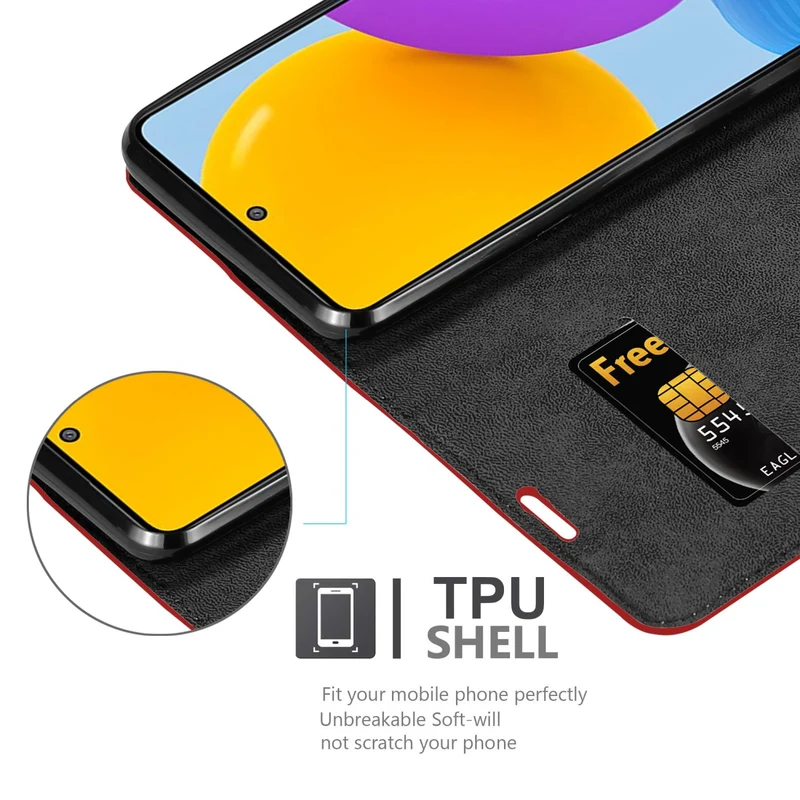 Cadorabo Hülle kompatibel mit Samsung Galaxy M52 5G Schutzhülle mit Magnetverschluss, Standfunktion und Kartenfach