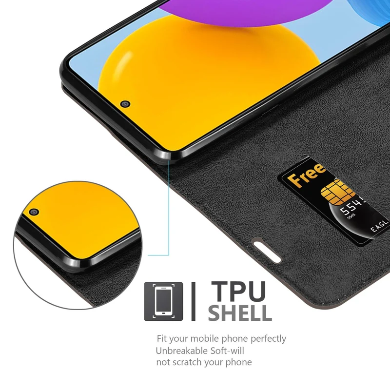 Cadorabo Hülle kompatibel mit Samsung Galaxy M52 5G Schutzhülle mit Magnetverschluss, Standfunktion und Kartenfach