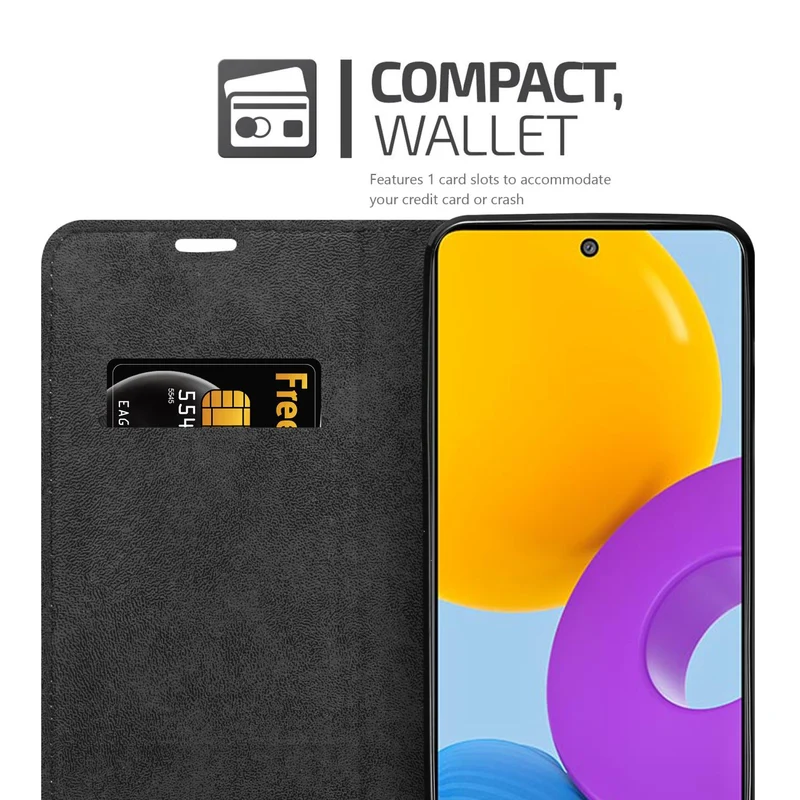 Cadorabo Hülle kompatibel mit Samsung Galaxy M52 5G Schutzhülle mit Magnetverschluss, Standfunktion und Kartenfach