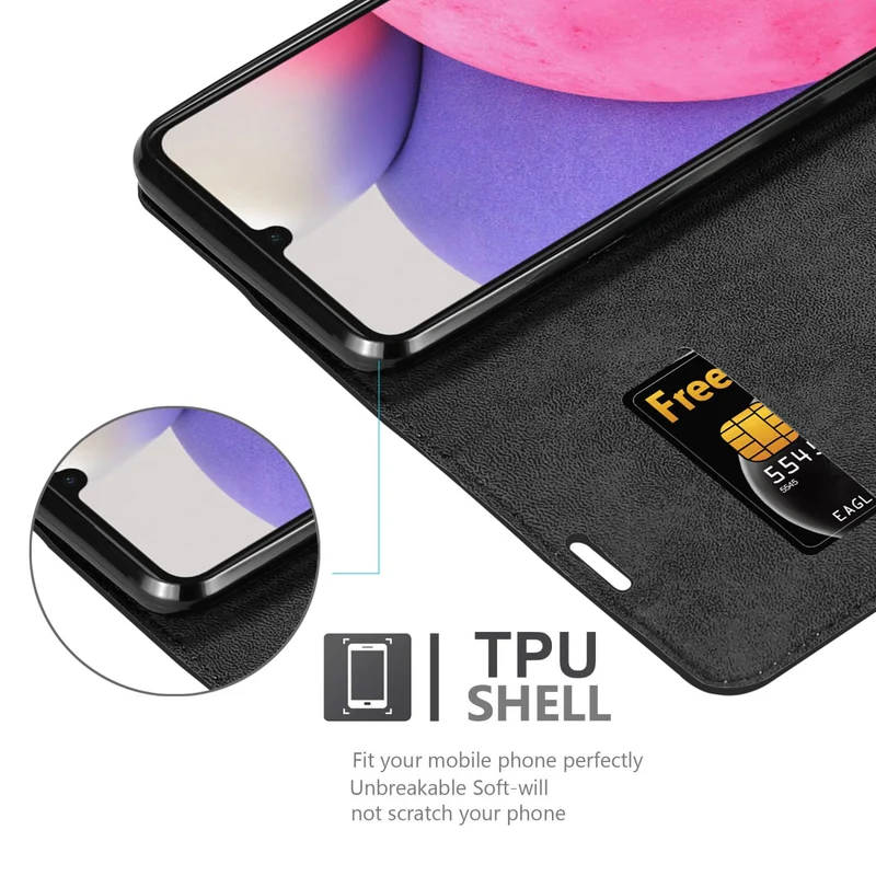 Cadorabo Hülle kompatibel mit Samsung Galaxy A33 5G Schutzhülle mit Magnetverschluss, Standfunktion und Kartenfach
