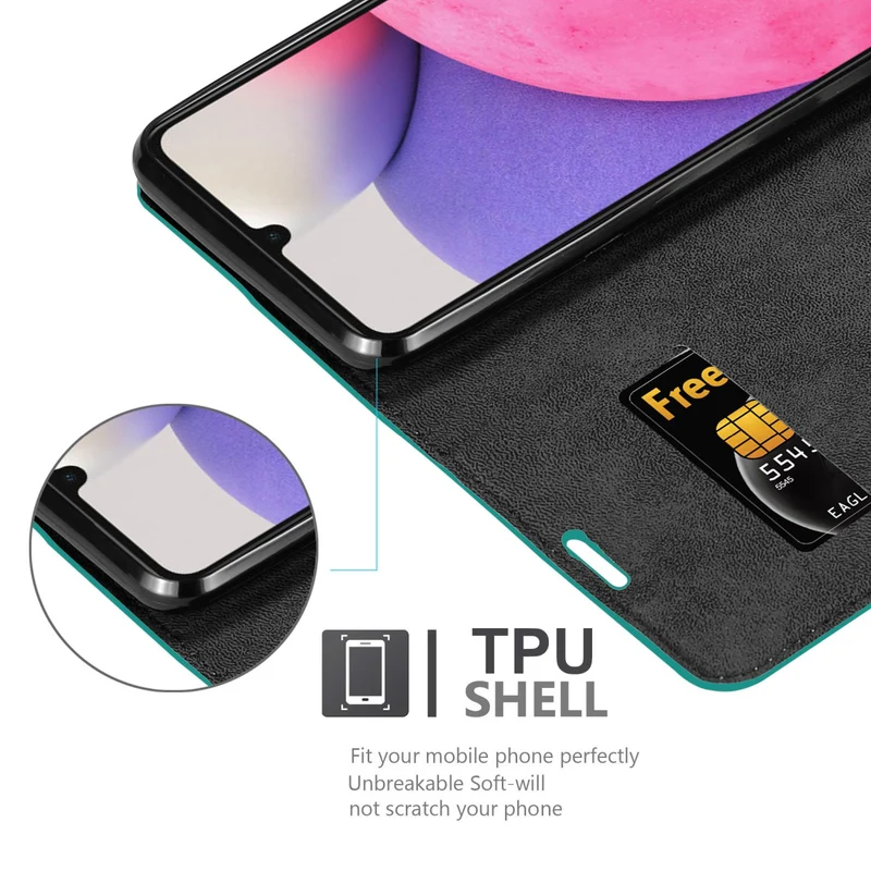 Cadorabo Hülle kompatibel mit Samsung Galaxy A33 5G Schutzhülle mit Magnetverschluss, Standfunktion und Kartenfach