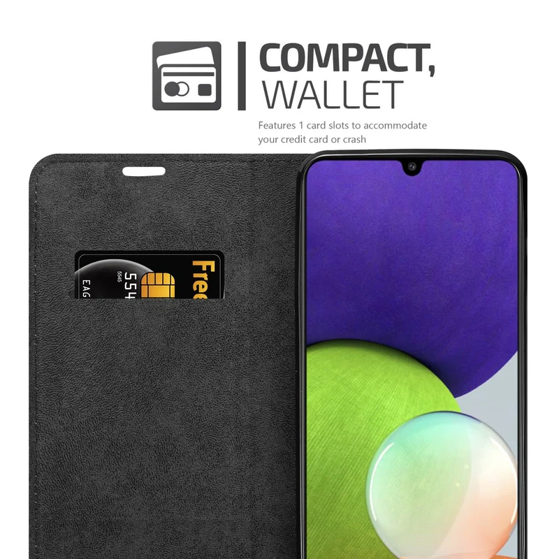 Cadorabo Hülle kompatibel mit Samsung Galaxy A22 4G / M22 / M32 4G Schutzhülle mit Magnetverschluss, Standfunktion und Kartenfach