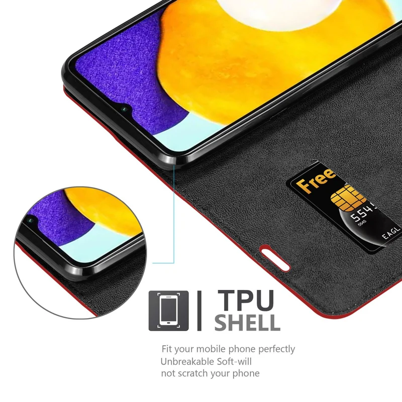 Cadorabo Hülle kompatibel mit Samsung Galaxy A13 5G Schutzhülle mit Magnetverschluss, Standfunktion und Kartenfach