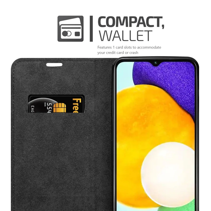 Cadorabo Hülle kompatibel mit Samsung Galaxy A13 5G Schutzhülle mit Magnetverschluss, Standfunktion und Kartenfach