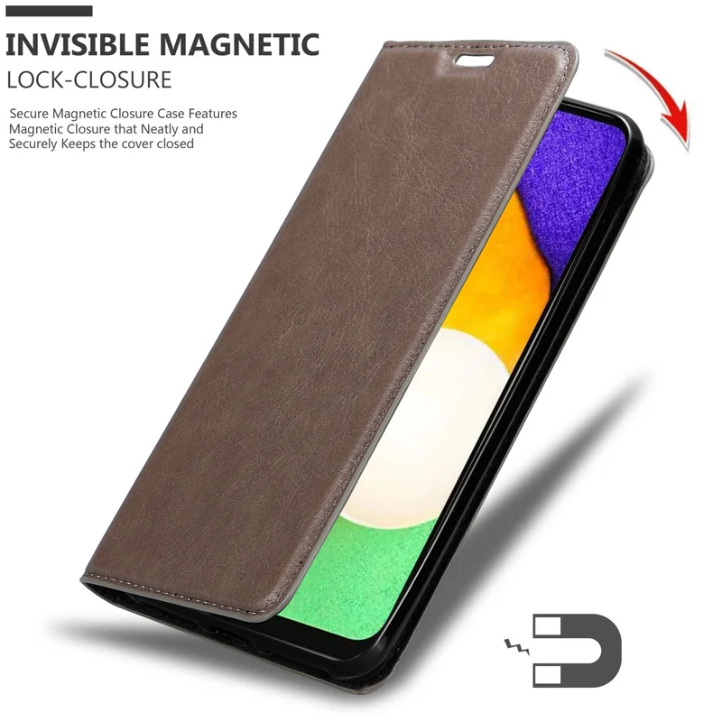 Cadorabo Hülle kompatibel mit Samsung Galaxy A13 5G Schutzhülle mit Magnetverschluss, Standfunktion und Kartenfach