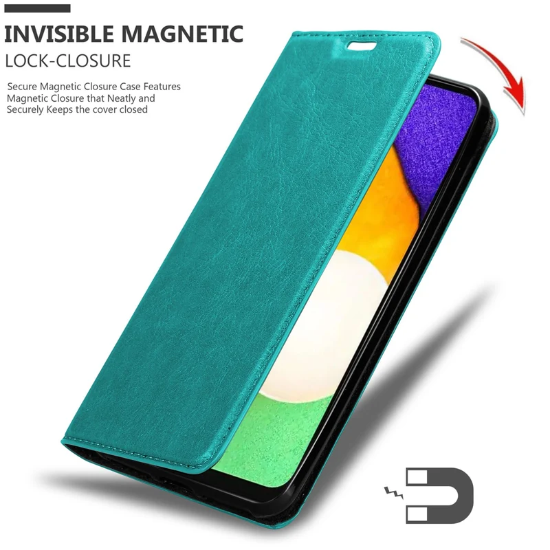 Cadorabo Hülle kompatibel mit Samsung Galaxy A13 5G Schutzhülle mit Magnetverschluss, Standfunktion und Kartenfach