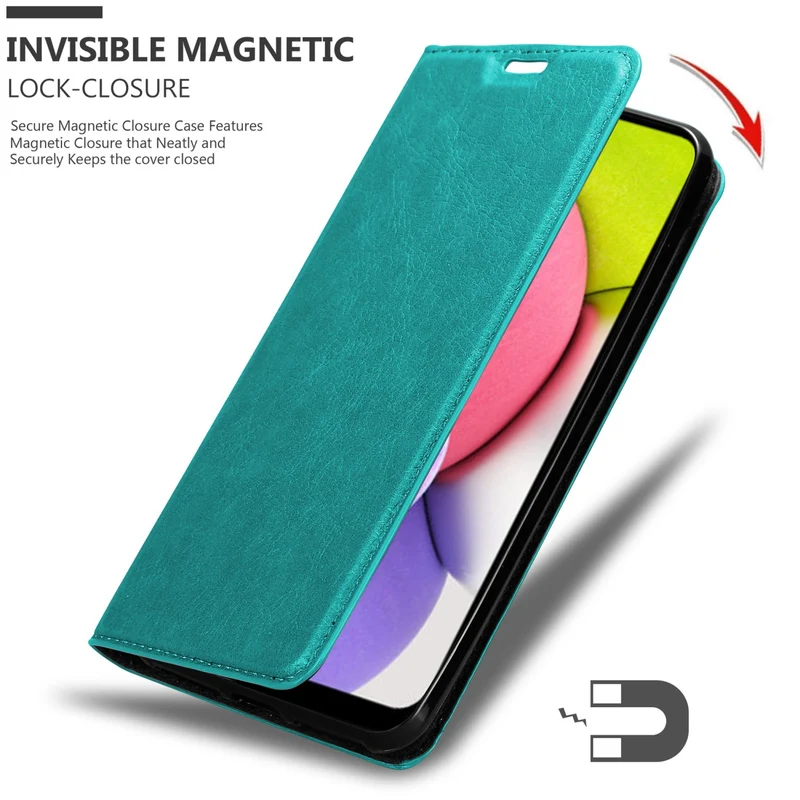 Cadorabo Hülle kompatibel mit Samsung Galaxy A03s Schutzhülle mit Magnetverschluss, Standfunktion und Kartenfach