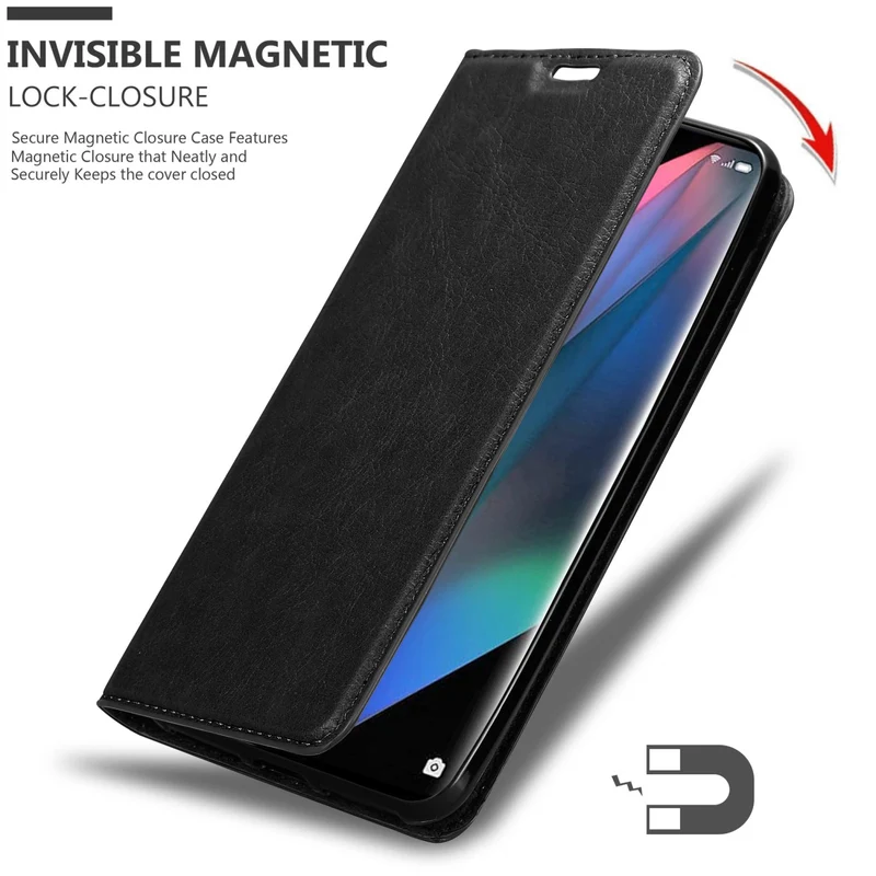 Cadorabo Hülle kompatibel mit Oppo FIND X3 PRO Schutzhülle mit Magnetverschluss, Standfunktion und Kartenfach