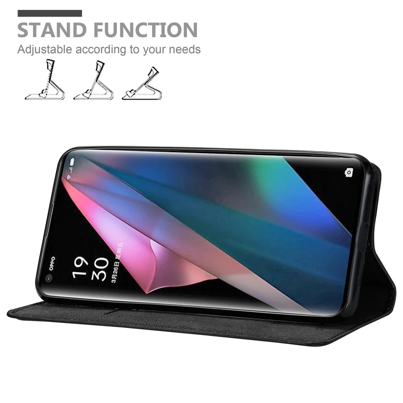 Cadorabo Hülle kompatibel mit Oppo FIND X3 PRO Schutzhülle mit Magnetverschluss, Standfunktion und Kartenfach