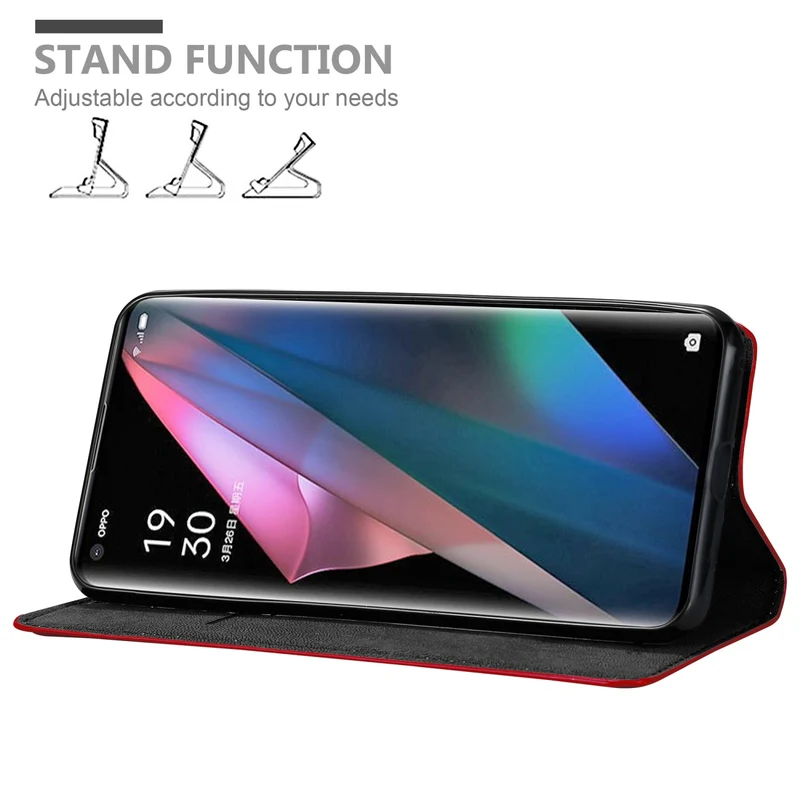Cadorabo Hülle kompatibel mit Oppo FIND X3 PRO Schutzhülle mit Magnetverschluss, Standfunktion und Kartenfach