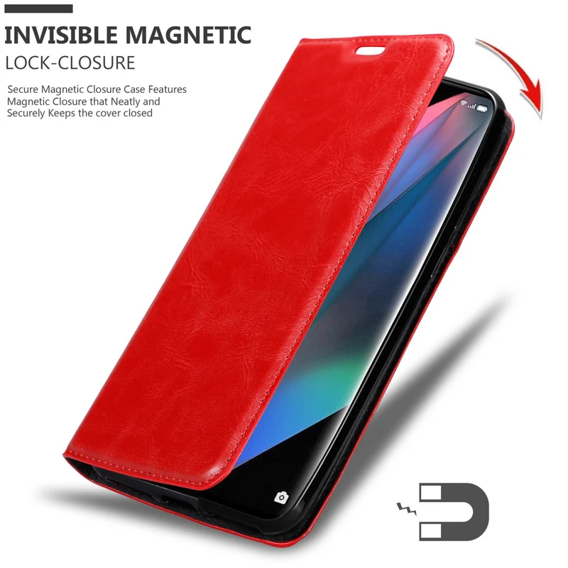Cadorabo Hülle kompatibel mit Oppo FIND X3 PRO Schutzhülle mit Magnetverschluss, Standfunktion und Kartenfach