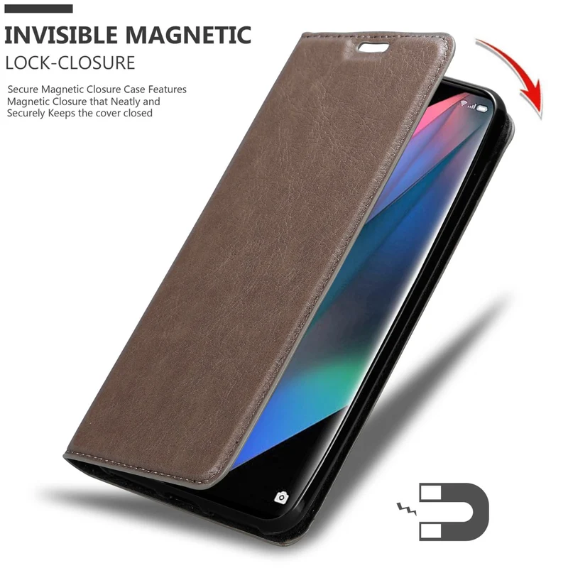 Cadorabo Hülle kompatibel mit Oppo FIND X3 PRO Schutzhülle mit Magnetverschluss, Standfunktion und Kartenfach