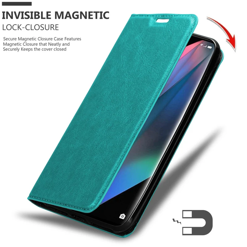 Cadorabo Hülle kompatibel mit Oppo FIND X3 PRO Schutzhülle mit Magnetverschluss, Standfunktion und Kartenfach