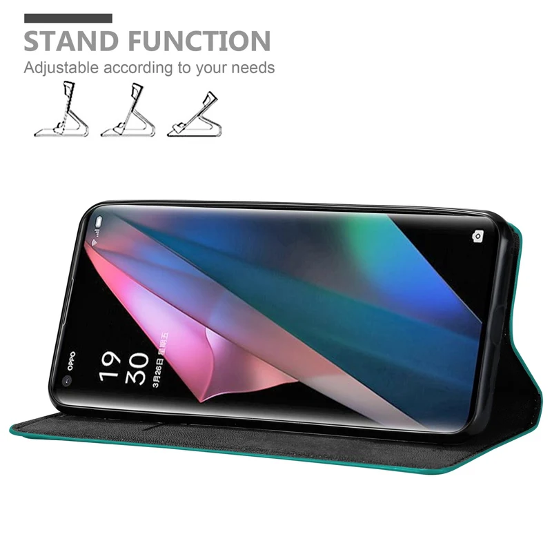 Cadorabo Hülle kompatibel mit Oppo FIND X3 PRO Schutzhülle mit Magnetverschluss, Standfunktion und Kartenfach
