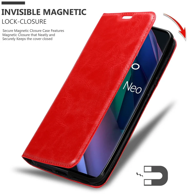 Cadorabo Hülle kompatibel mit Oppo FIND X3 NEO Schutzhülle mit Magnetverschluss, Standfunktion und Kartenfach