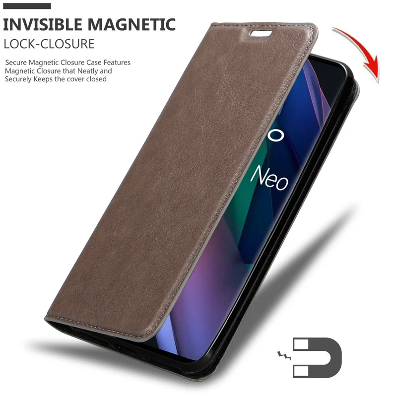 Cadorabo Hülle kompatibel mit Oppo FIND X3 NEO Schutzhülle mit Magnetverschluss, Standfunktion und Kartenfach