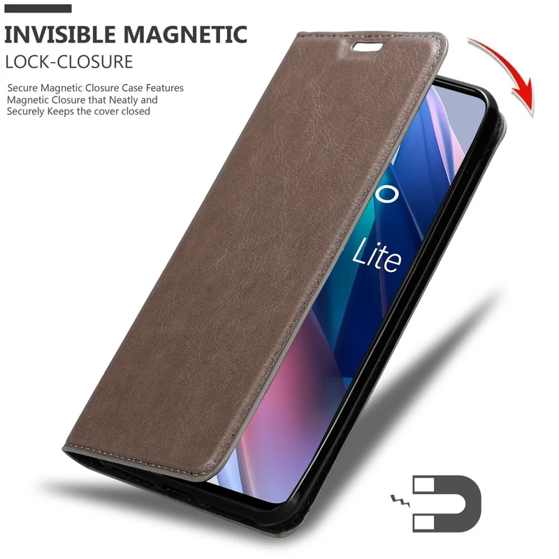 Cadorabo Hülle kompatibel mit Oppo FIND X3 LITE Schutzhülle mit Magnetverschluss, Standfunktion und Kartenfach