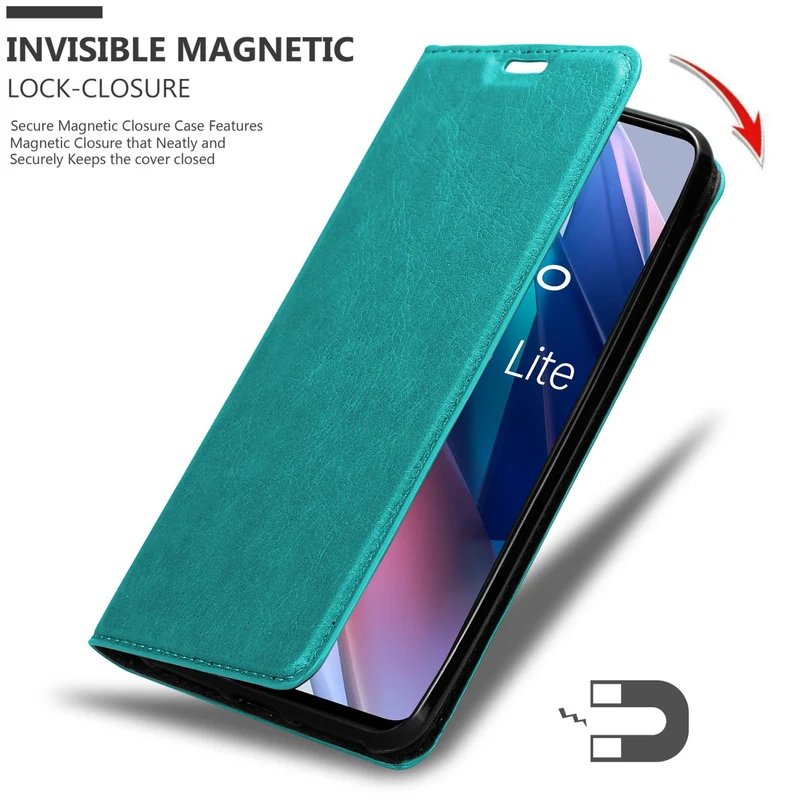 Cadorabo Hülle kompatibel mit Oppo FIND X3 LITE Schutzhülle mit Magnetverschluss, Standfunktion und Kartenfach