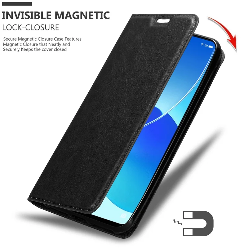 Cadorabo Hülle kompatibel mit Oppo Reno6 5G Schutzhülle mit Magnetverschluss, Standfunktion und Kartenfach