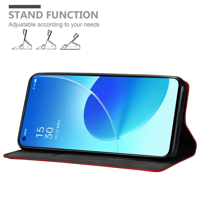 Cadorabo Hülle kompatibel mit Oppo Reno6 5G Schutzhülle mit Magnetverschluss, Standfunktion und Kartenfach