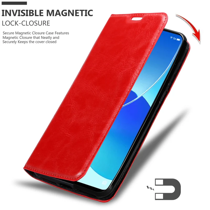 Cadorabo Hülle kompatibel mit Oppo Reno6 5G Schutzhülle mit Magnetverschluss, Standfunktion und Kartenfach