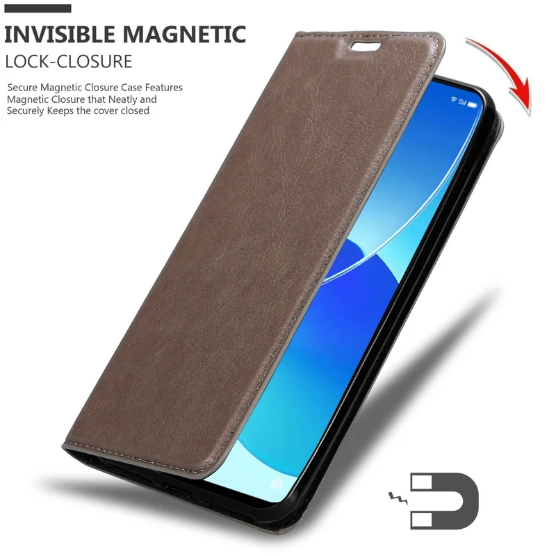 Cadorabo Hülle kompatibel mit Oppo Reno6 5G Schutzhülle mit Magnetverschluss, Standfunktion und Kartenfach