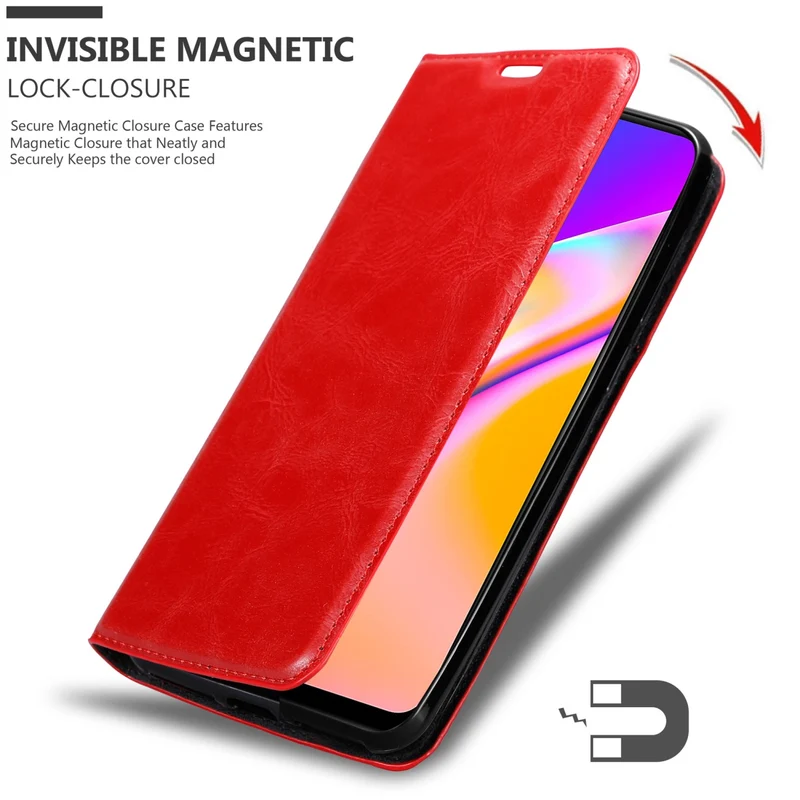 Cadorabo Hülle kompatibel mit Oppo A94 5G Schutzhülle mit Magnetverschluss, Standfunktion und Kartenfach