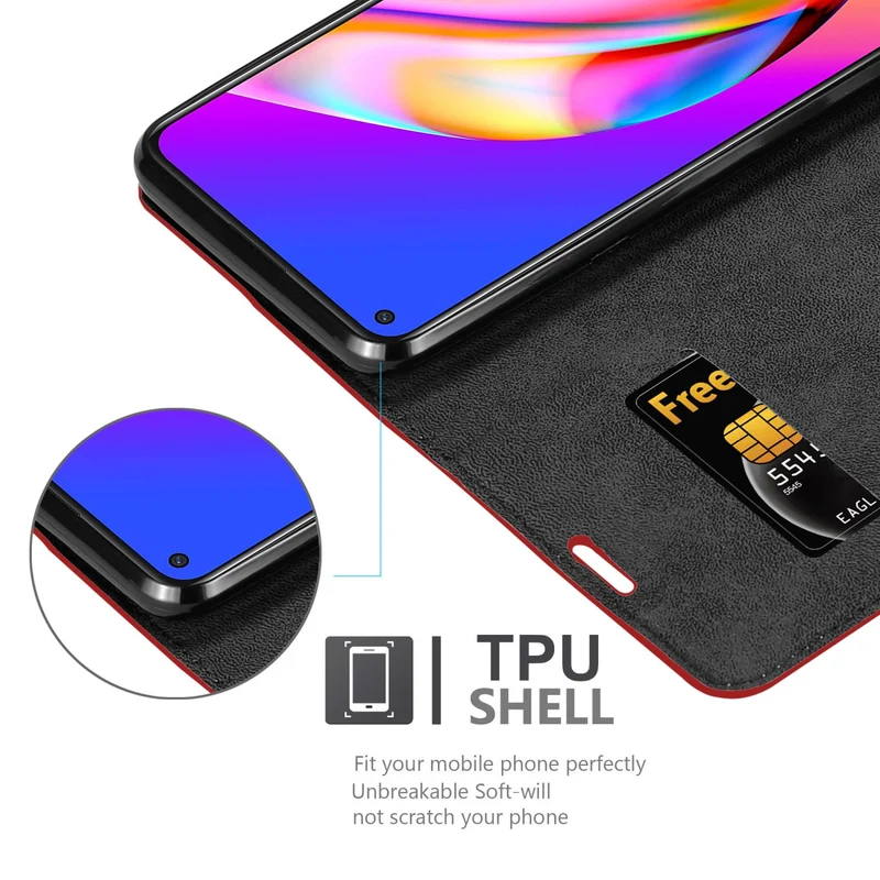 Cadorabo Hülle kompatibel mit Oppo A94 5G Schutzhülle mit Magnetverschluss, Standfunktion und Kartenfach