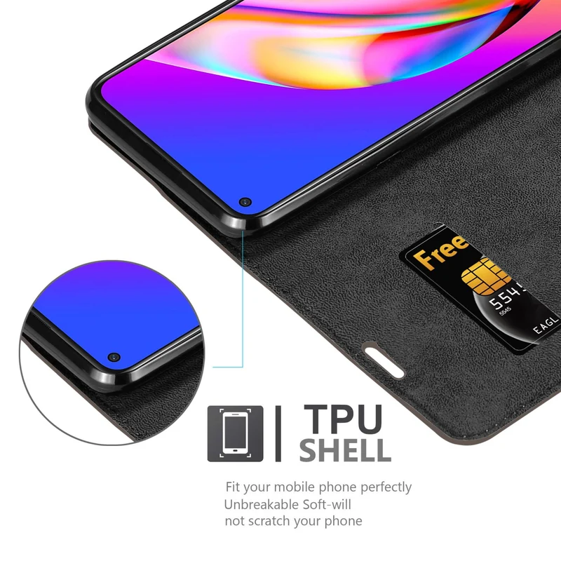 Cadorabo Hülle kompatibel mit Oppo A94 5G Schutzhülle mit Magnetverschluss, Standfunktion und Kartenfach