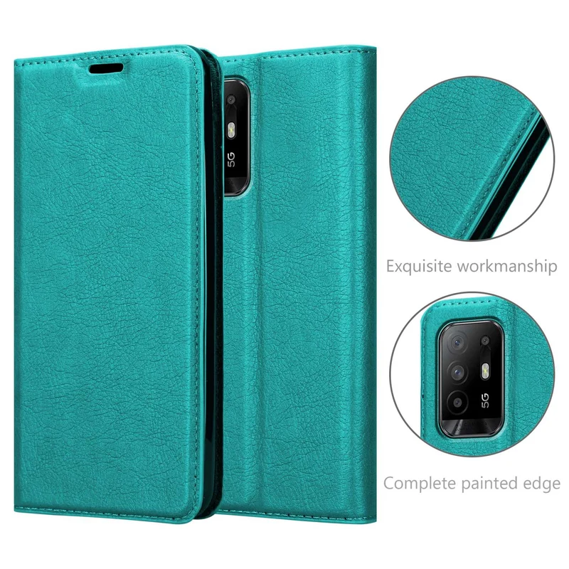 Cadorabo Hülle kompatibel mit Oppo A94 5G Schutzhülle mit Magnetverschluss, Standfunktion und Kartenfach