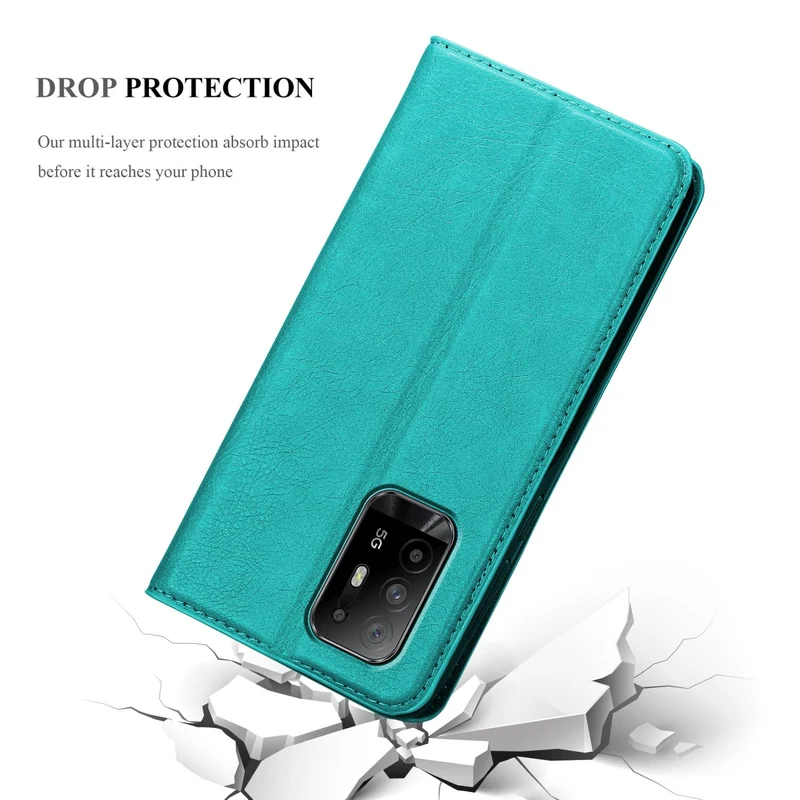 Cadorabo Hülle kompatibel mit Oppo A94 5G Schutzhülle mit Magnetverschluss, Standfunktion und Kartenfach