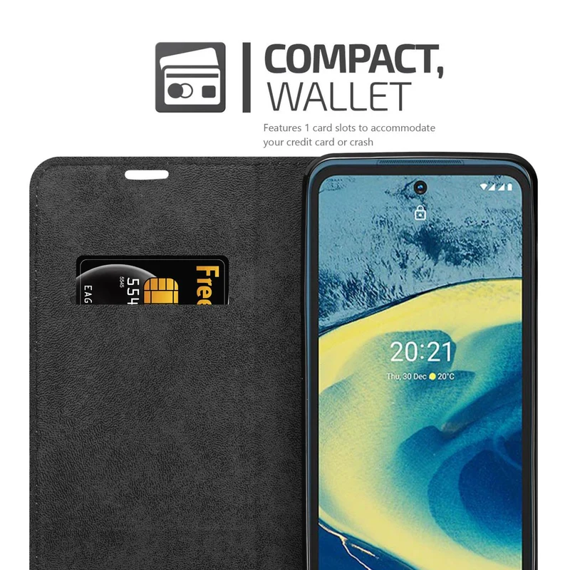 Cadorabo Hülle kompatibel mit Nokia XR20 Schutzhülle mit Magnetverschluss, Standfunktion und Kartenfach