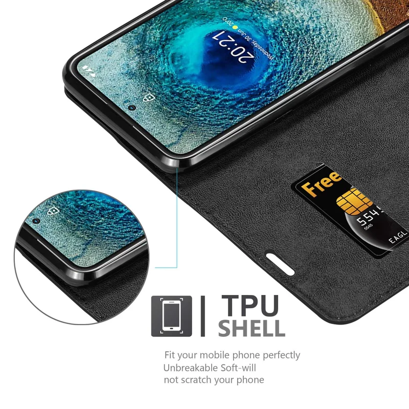 Cadorabo Hülle kompatibel mit Nokia X10 / X20 Schutzhülle mit Magnetverschluss, Standfunktion und Kartenfach