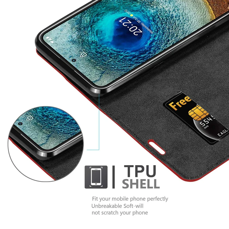 Cadorabo Hülle kompatibel mit Nokia X10 / X20 Schutzhülle mit Magnetverschluss, Standfunktion und Kartenfach